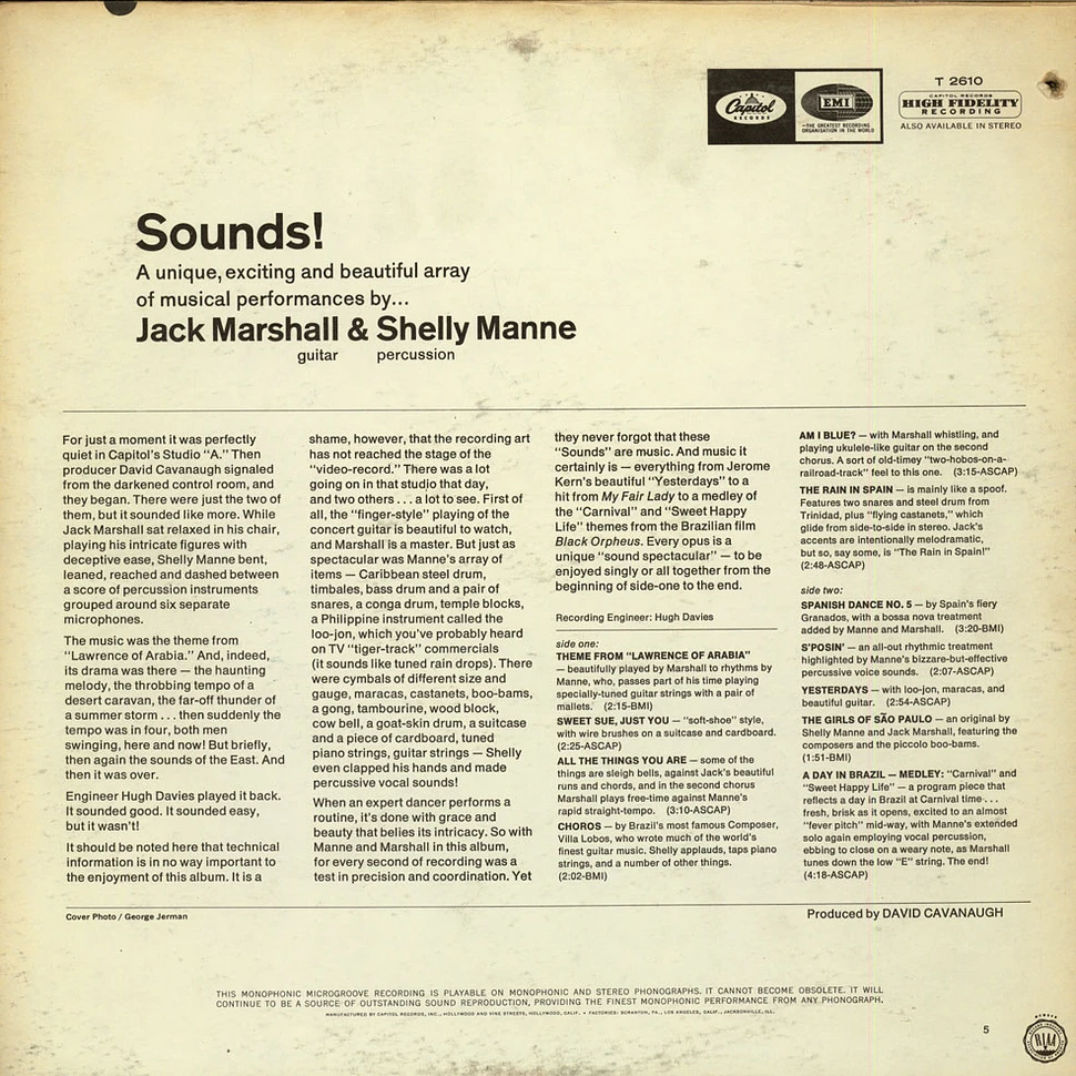 Jack Marshall & Shelly Manne - Sounds!