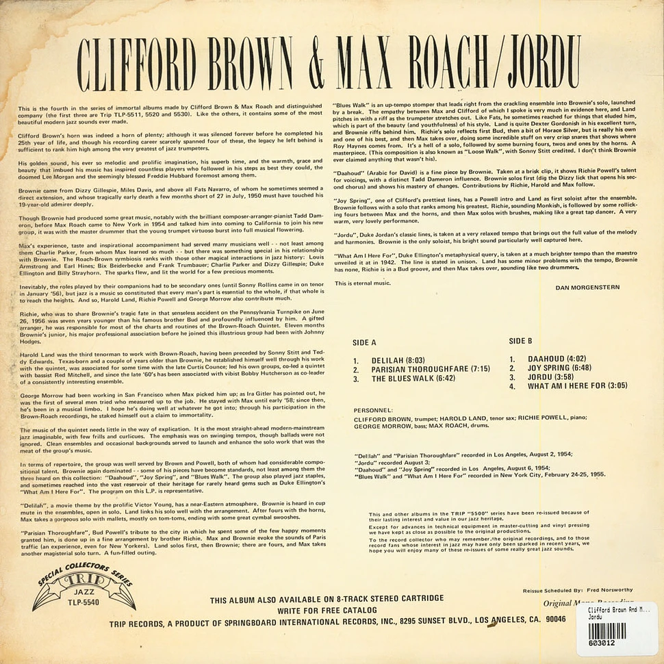 Clifford Brown And Max Roach - Jordu