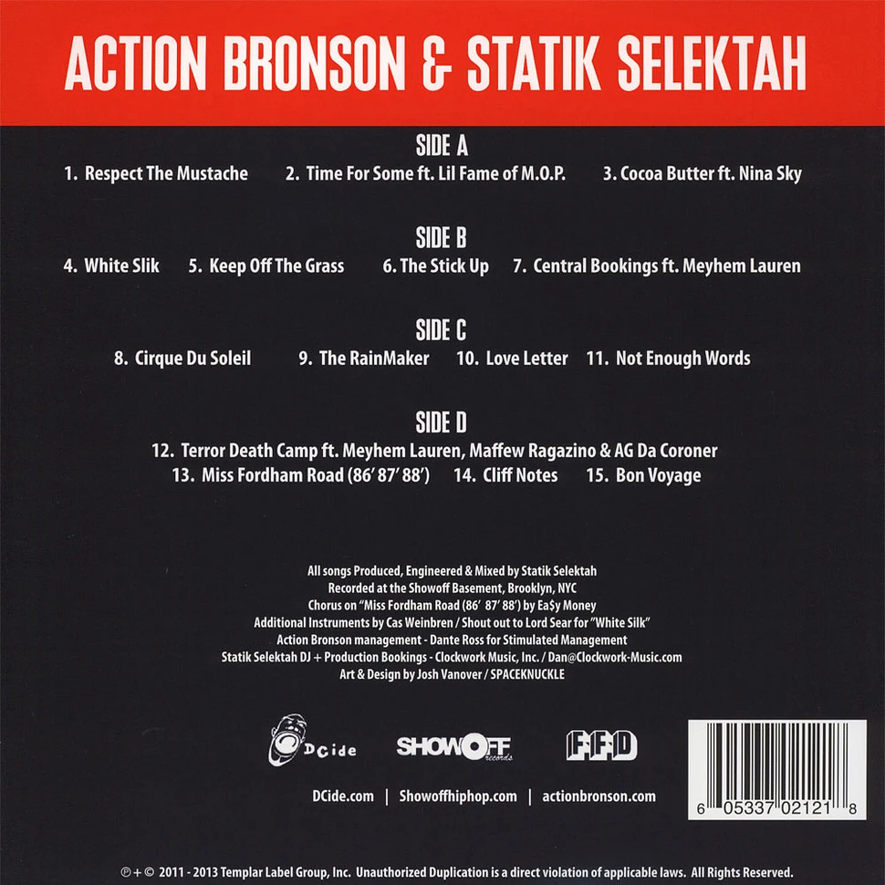 Action Bronson & Statik Selektah - Well-Done Clear Vinyl Edition