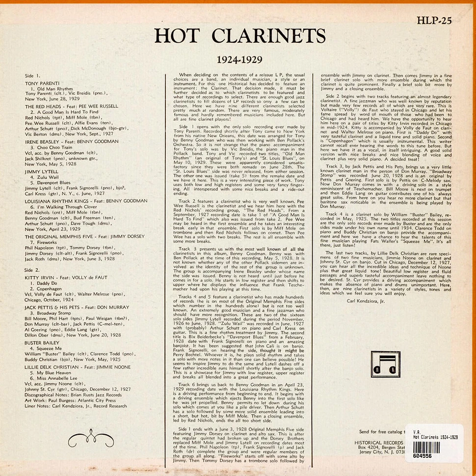 V.A. - Hot Clarinets 1924-1929