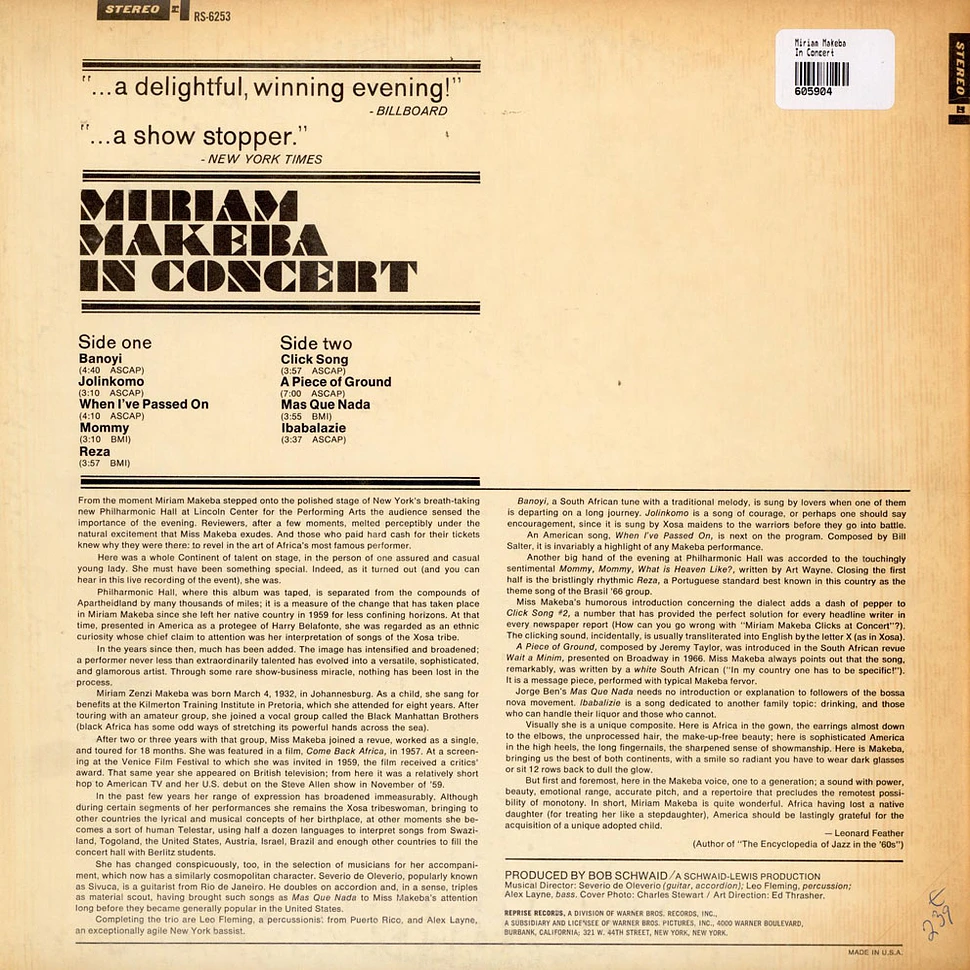 Miriam Makeba - In Concert