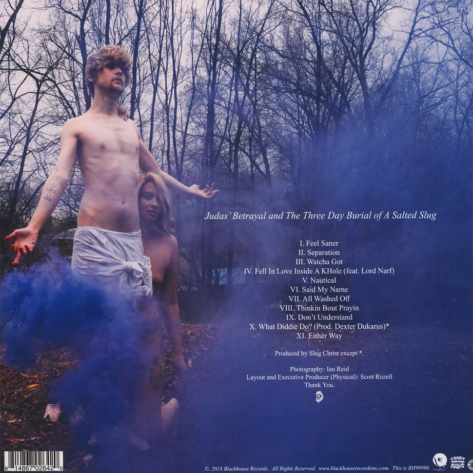 Slug Christ - Judas' Betrayal And The Three Day Burial Of A Salted Slug Black Vinyl With Heavy White & Baby Blue Splatter Edition