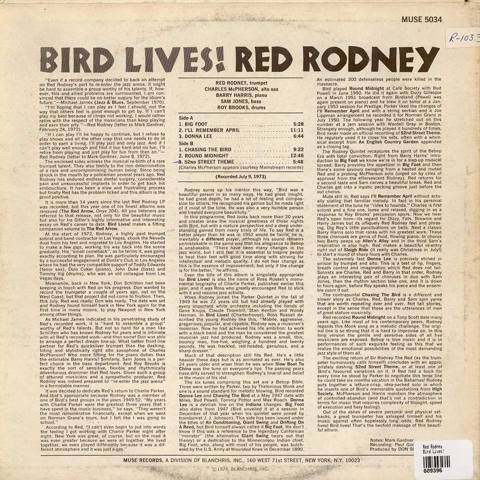 Red Rodney - Bird Lives!