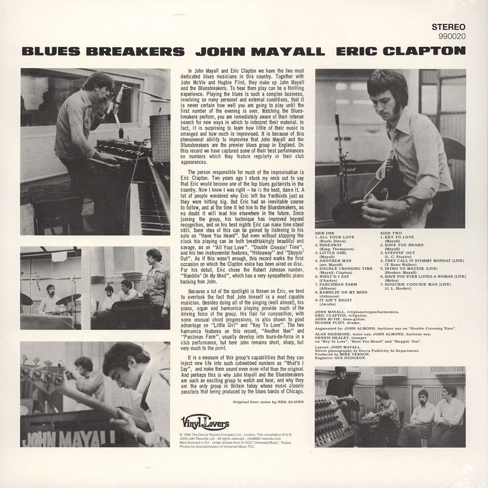 John Mayall With Eric Clapton - Blues Breakers Blue Vinyl Edition