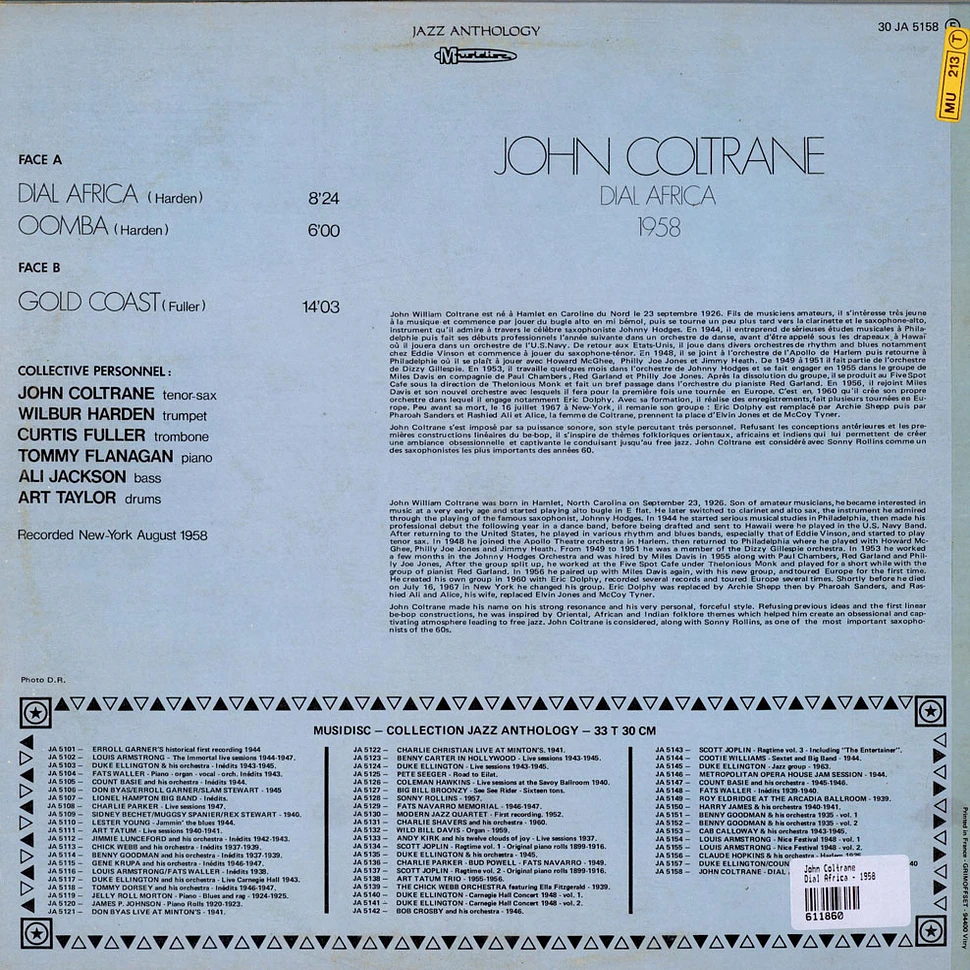 John Coltrane - Dial Africa - 1958
