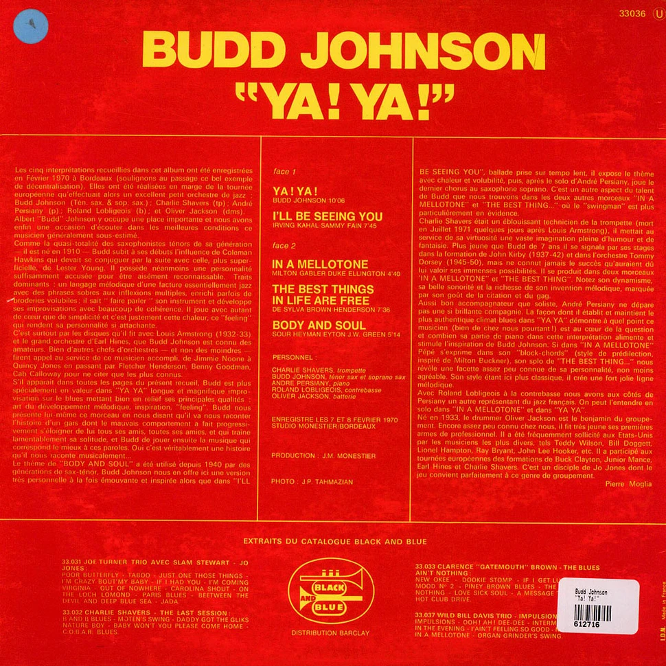 Budd Johnson - "Ya! Ya!"