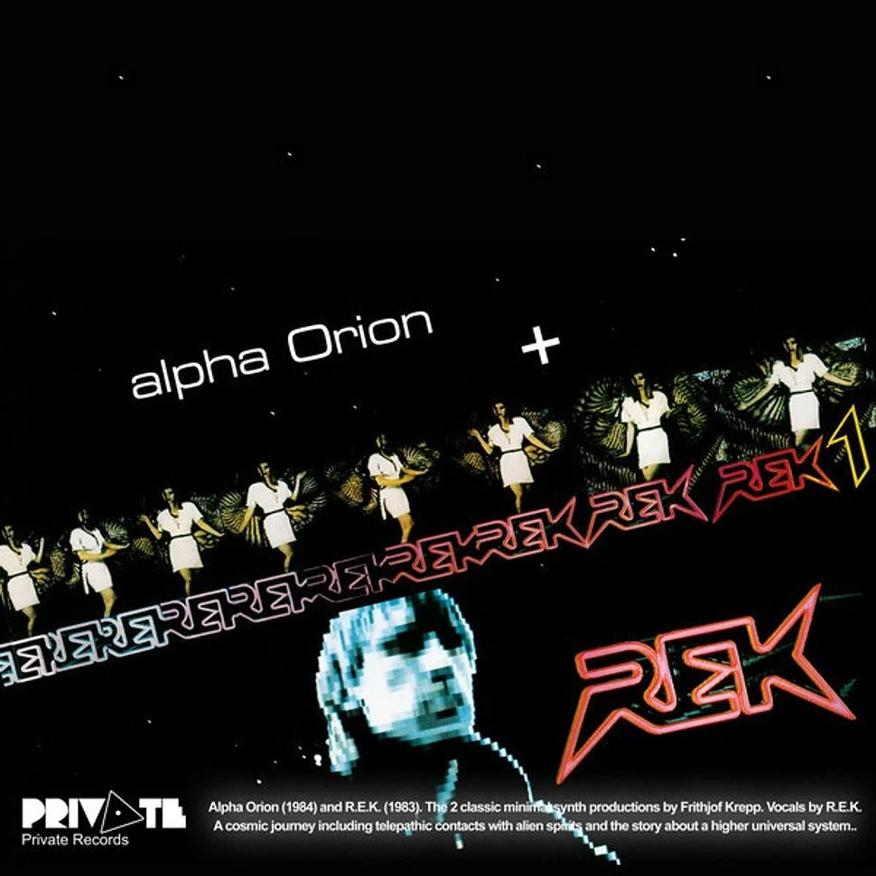 R.E.K. - Alpha Orion & R.E.K. 1 Black Vinyl Edition
