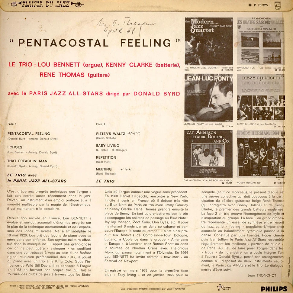 Lou Bennett - Pentacostal Feeling