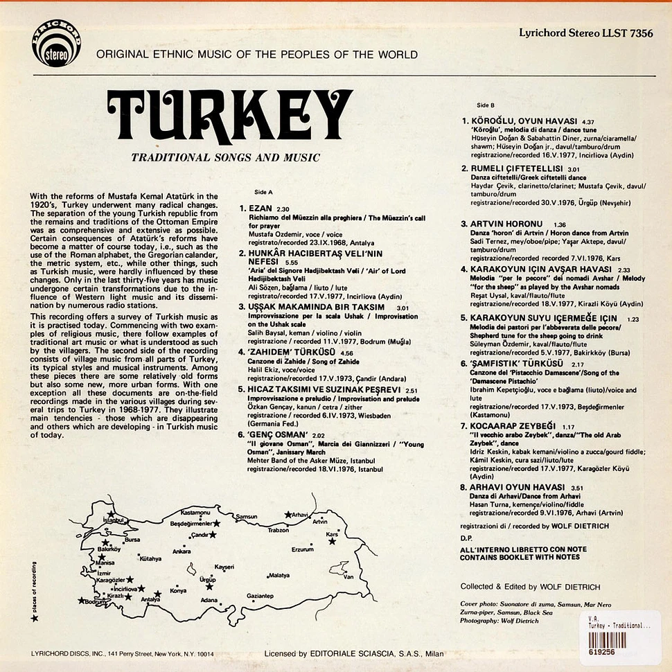 V.A. - Turkey - Traditional Songs and Music