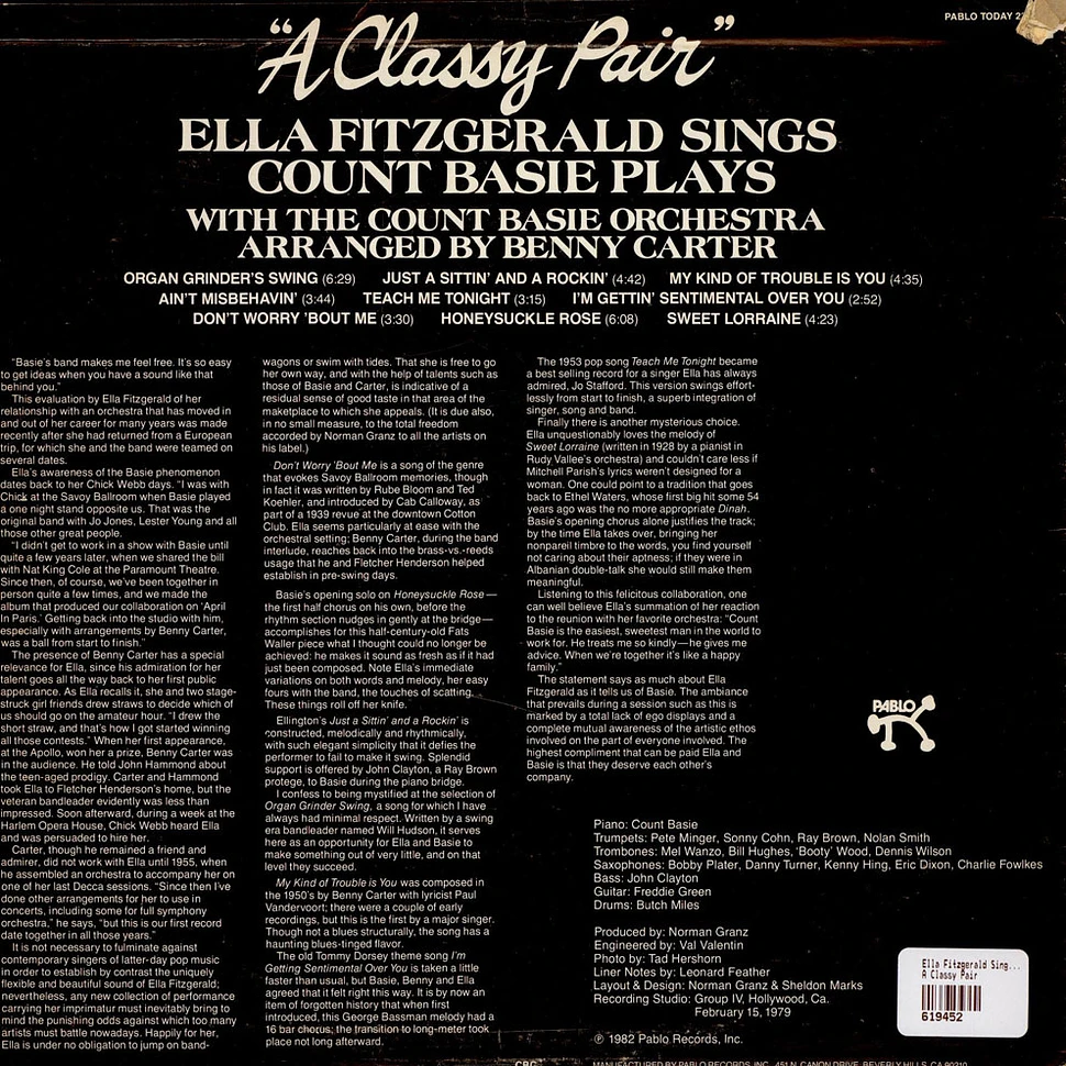 Ella Fitzgerald Sings Count Basie Plays With Count Basie Orchestra - A Classy Pair