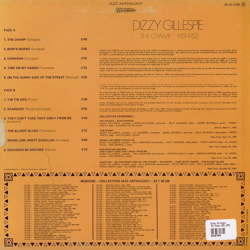 Dizzy Gillespie - The Champ 1951-1952