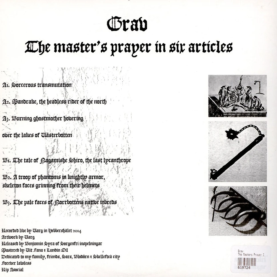 Grav - The Masters Prayer In Six Articles