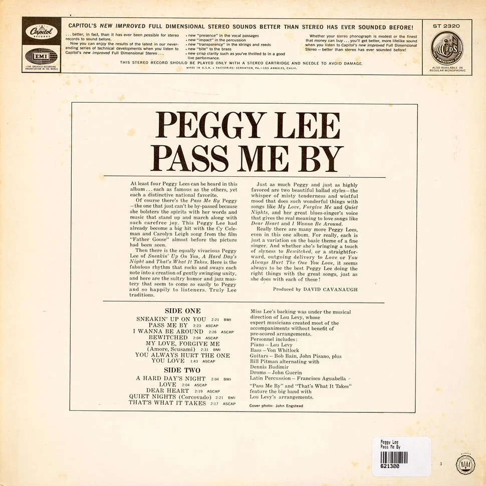 Peggy Lee - Pass Me By