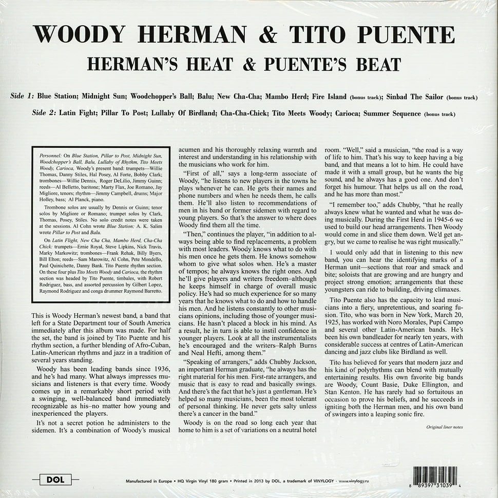 Woody Herman & Tito Puente - Herman's Heat & Puentes Beat Gatefold Sleeve Edition