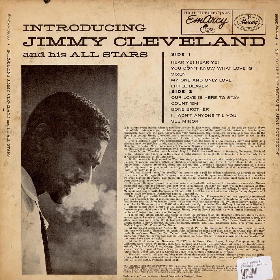 Jimmy Cleveland And His All Stars - Introducing Jimmy Cleveland And His All Stars