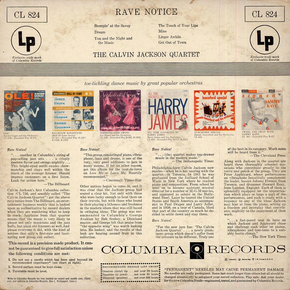 The Calvin Jackson Quartet - Rave Notice