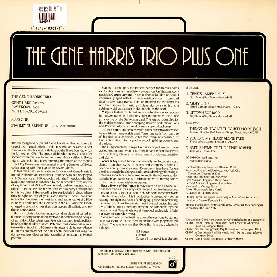 The Gene Harris Trio Plus One - The Gene Harris Trio Plus One