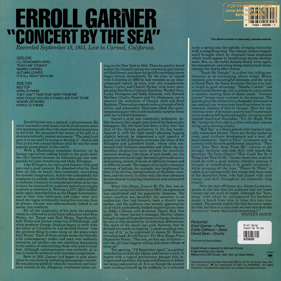Erroll Garner - Concert By The Sea