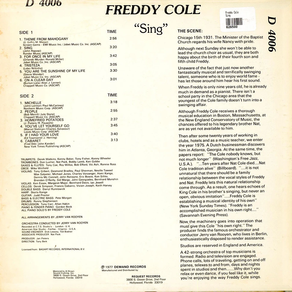 Freddy Cole - Sing