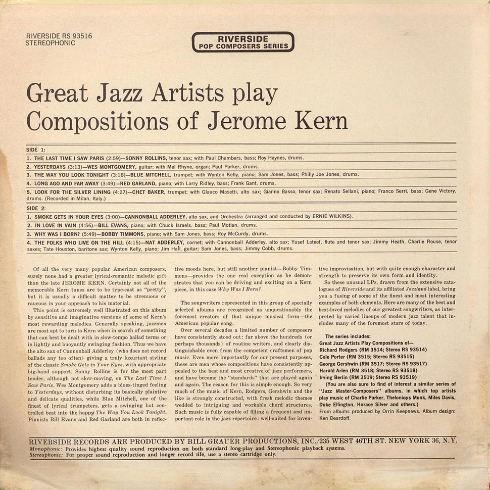 V.A. - Great Jazz Artists Play Compositions Of Jerome Kern
