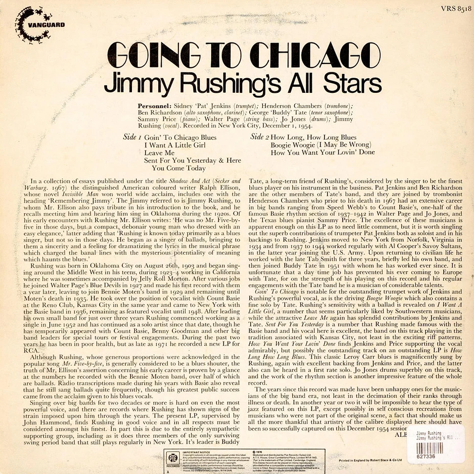 Jimmy Rushing - Jimmy Rushing's All Stars Going To Chicago