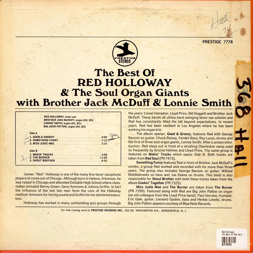 Red Holloway - The Best Of Red Holloway & The Soul Organ Giants with Brother Jack McDuff & Lonnie Smith