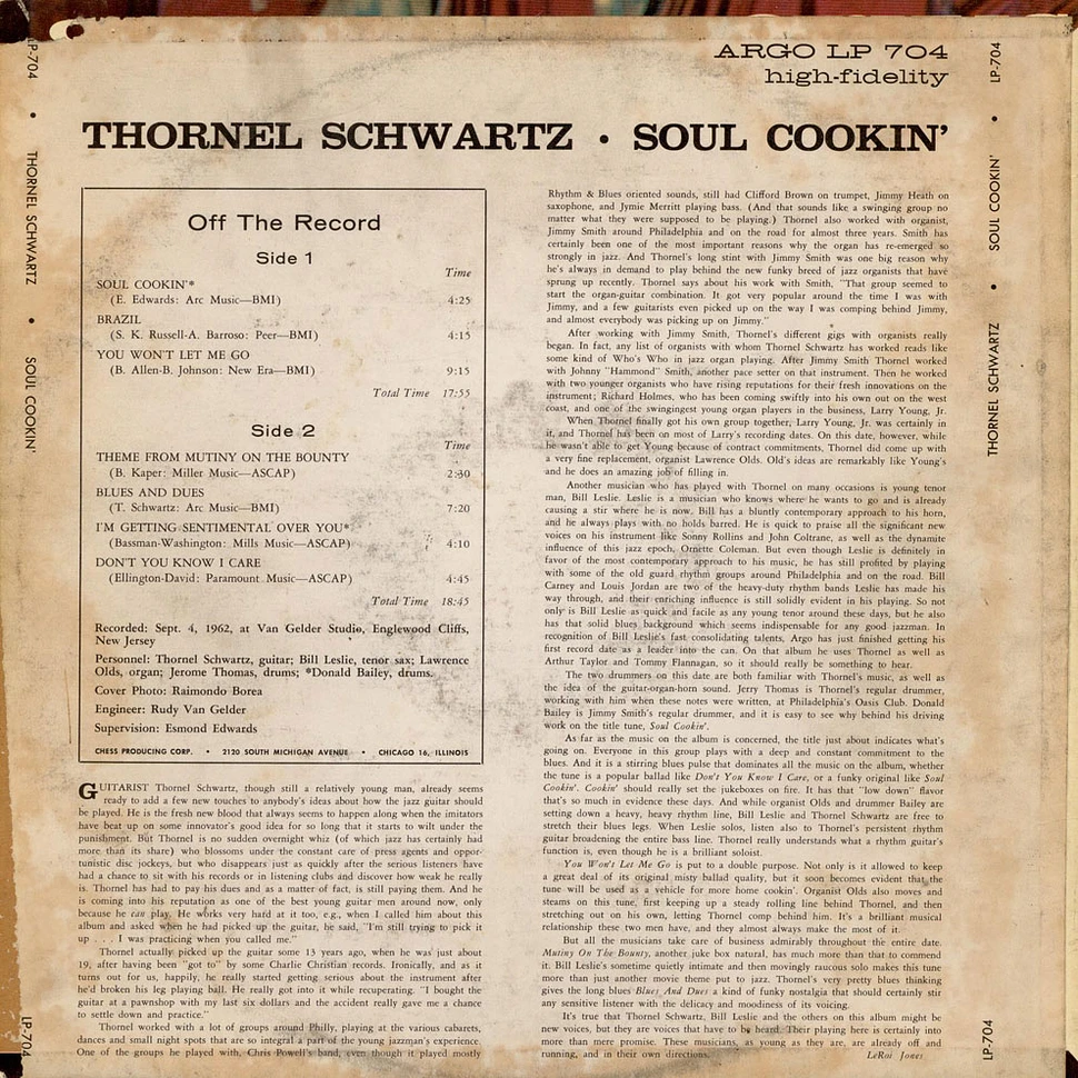 Thornel Schwartz With Bill Leslie - Soul Cookin'