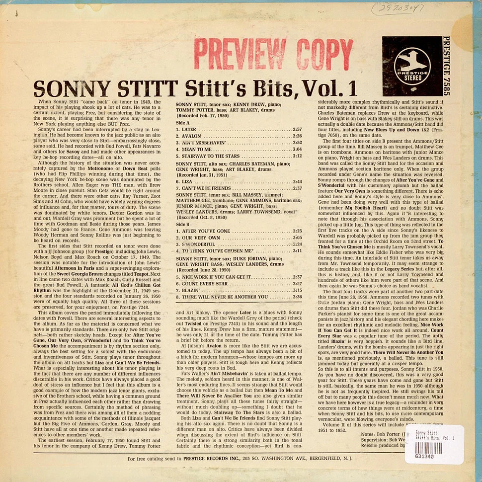 Sonny Stitt - Stitt's Bits, Vol. 1