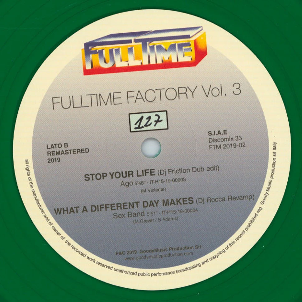 Tom Hooker / Matrix / Ago / Sex Band - Fulltime Factory Volume 3 Transparent Green Vinyl Edition