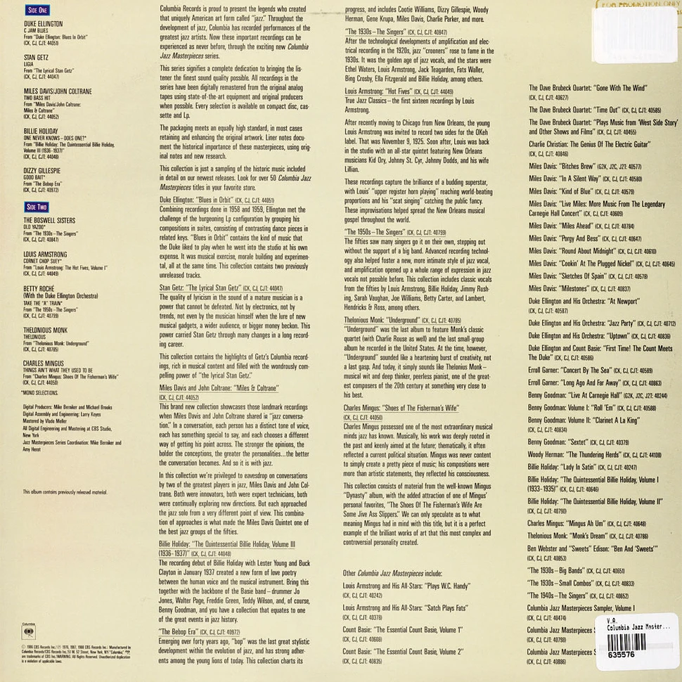 V.A. - Columbia Jazz Masterpieces Sampler Volume IV
