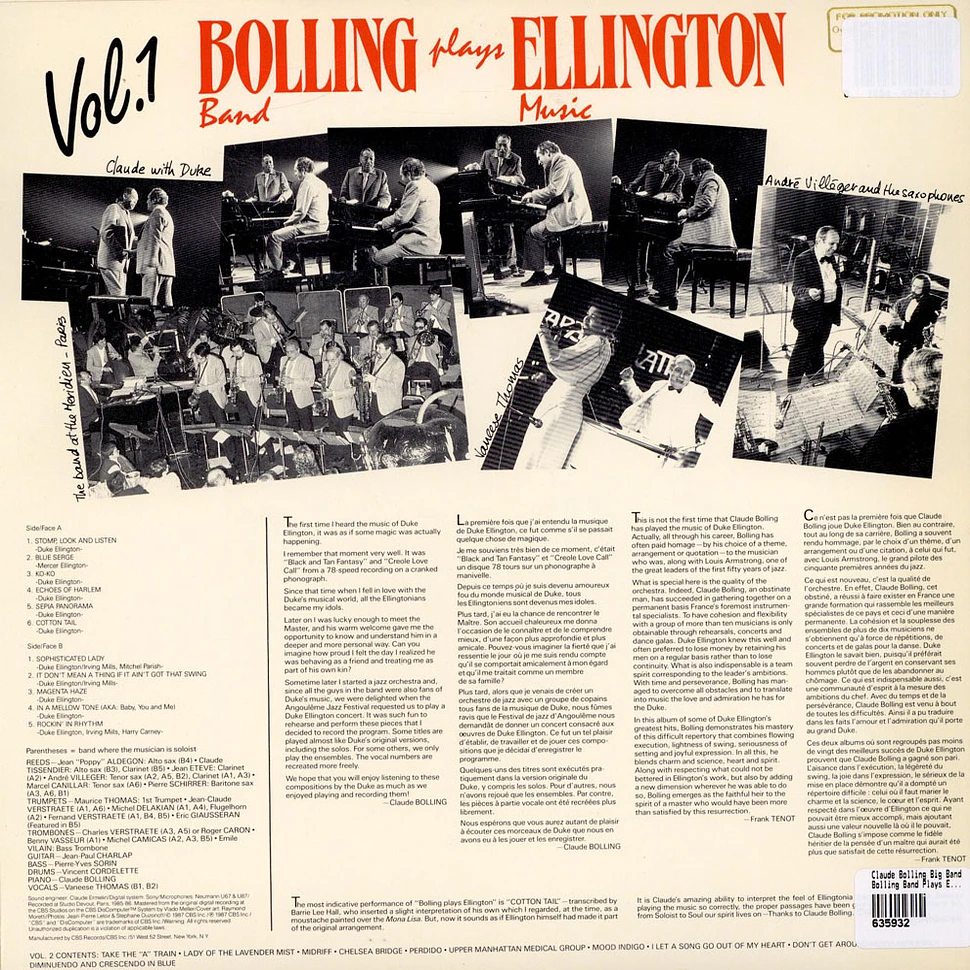 Claude Bolling Big Band - Bolling Band Plays Ellington Music Vol. 1