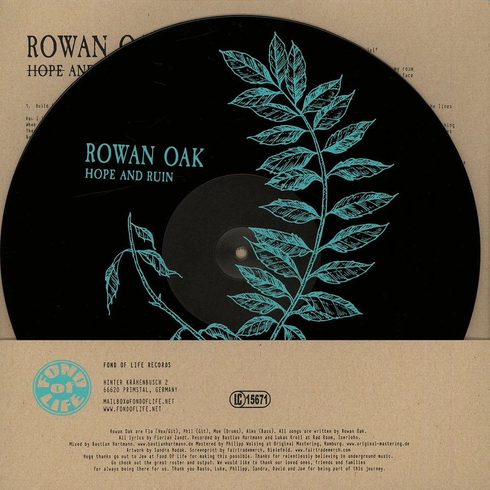 Rowan Oak - Hope And Ruin EP Limited Edition Silk Screen B-Side