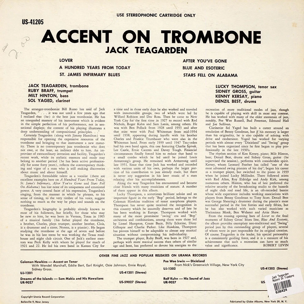 Jack Teagarden - Accent On Trombone