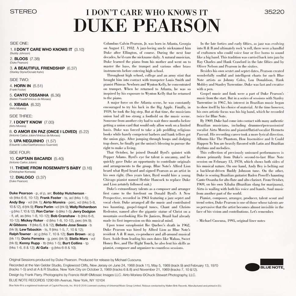 Duke Pearson - I Don't Care Who Knows It