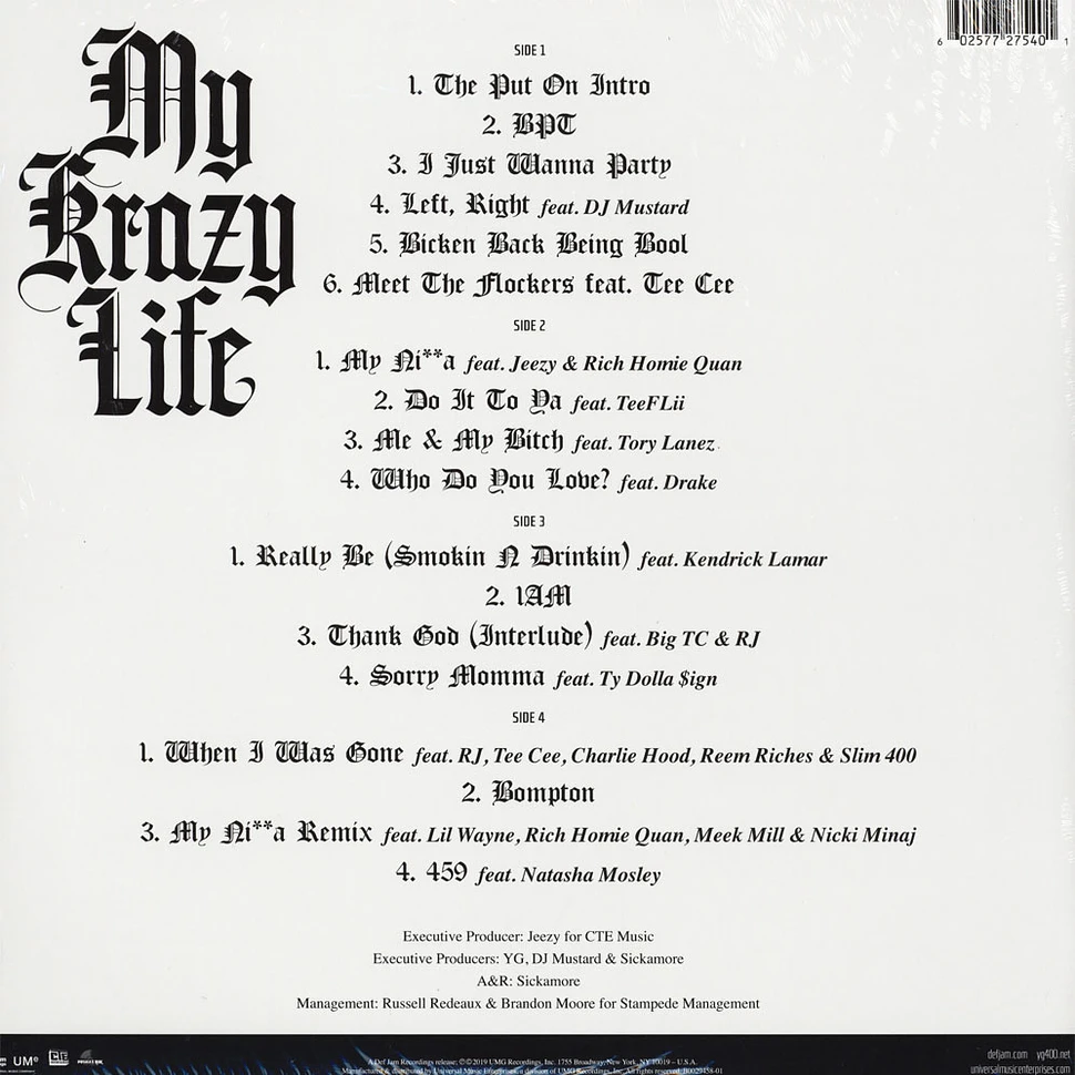 YG - My Krazy Life Red Vinyl Edition