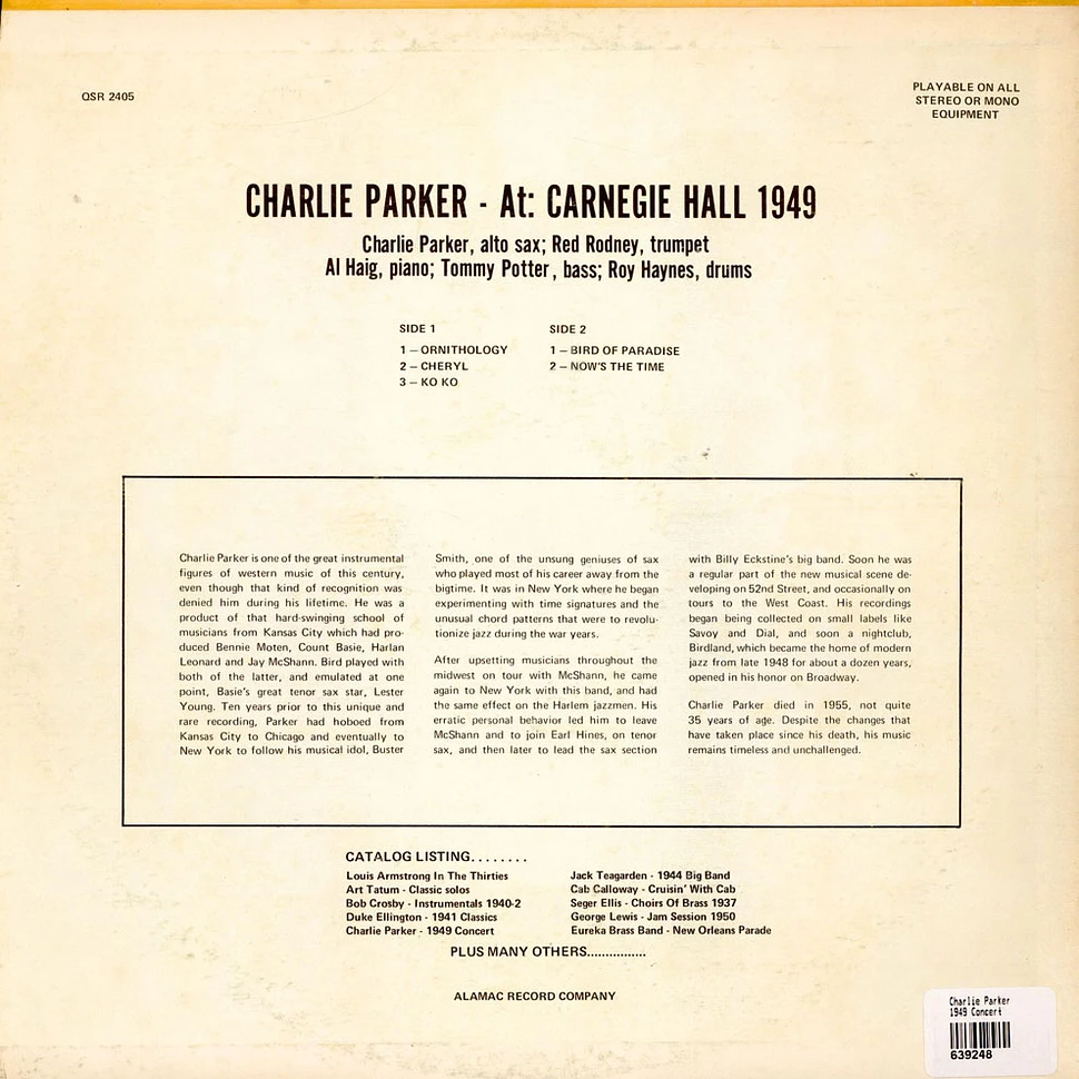 Charlie Parker - 1949 Concert