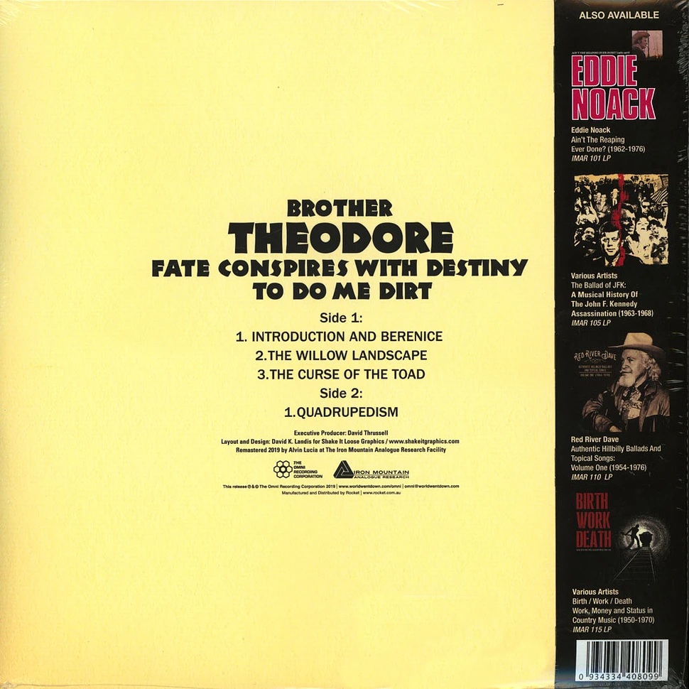 Brother Theodore - Fate Conspires With Destiny To Do Me Dirt (1959-1972) Record Store Day 2019 Edition