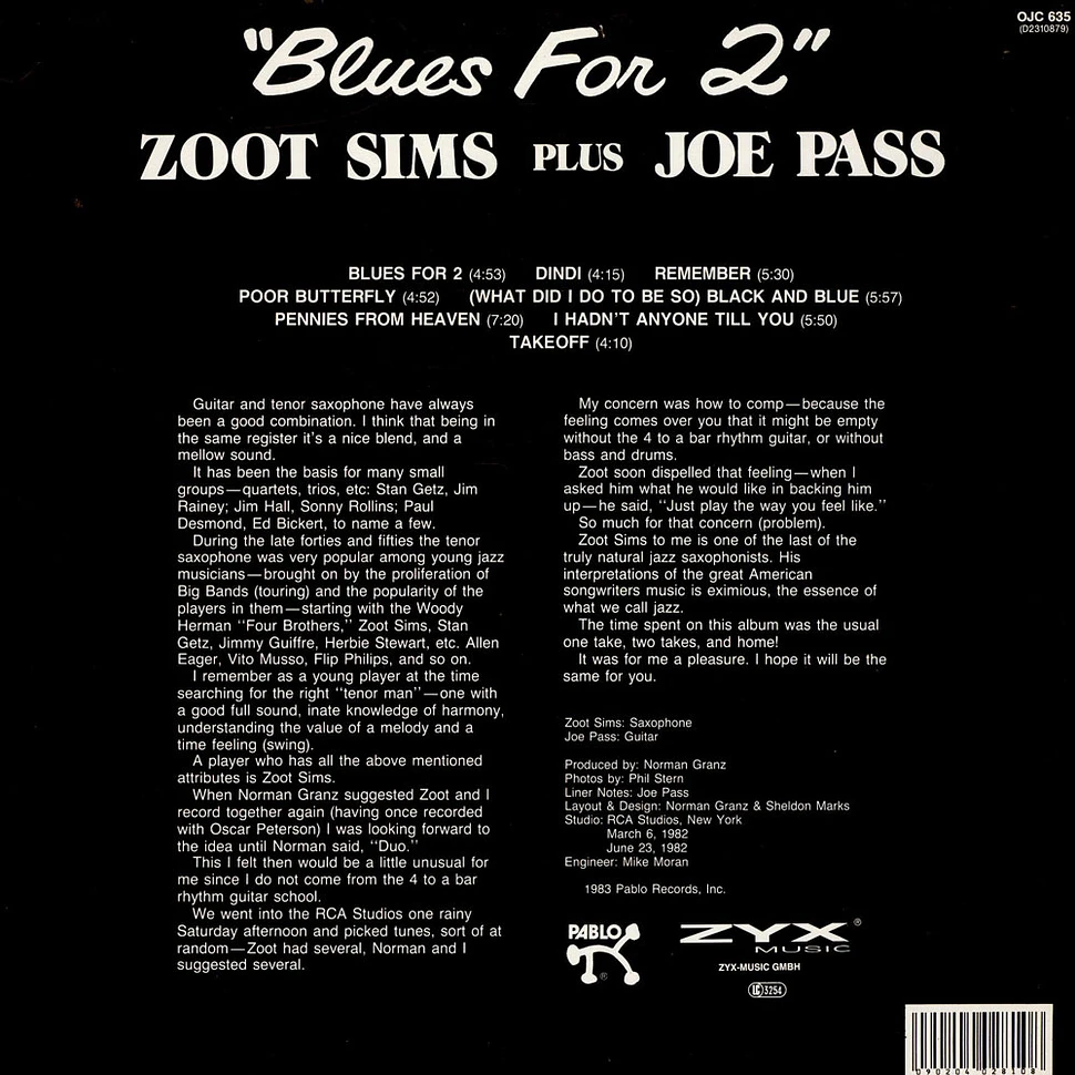 Zoot Sims Plus Joe Pass - Blues For 2