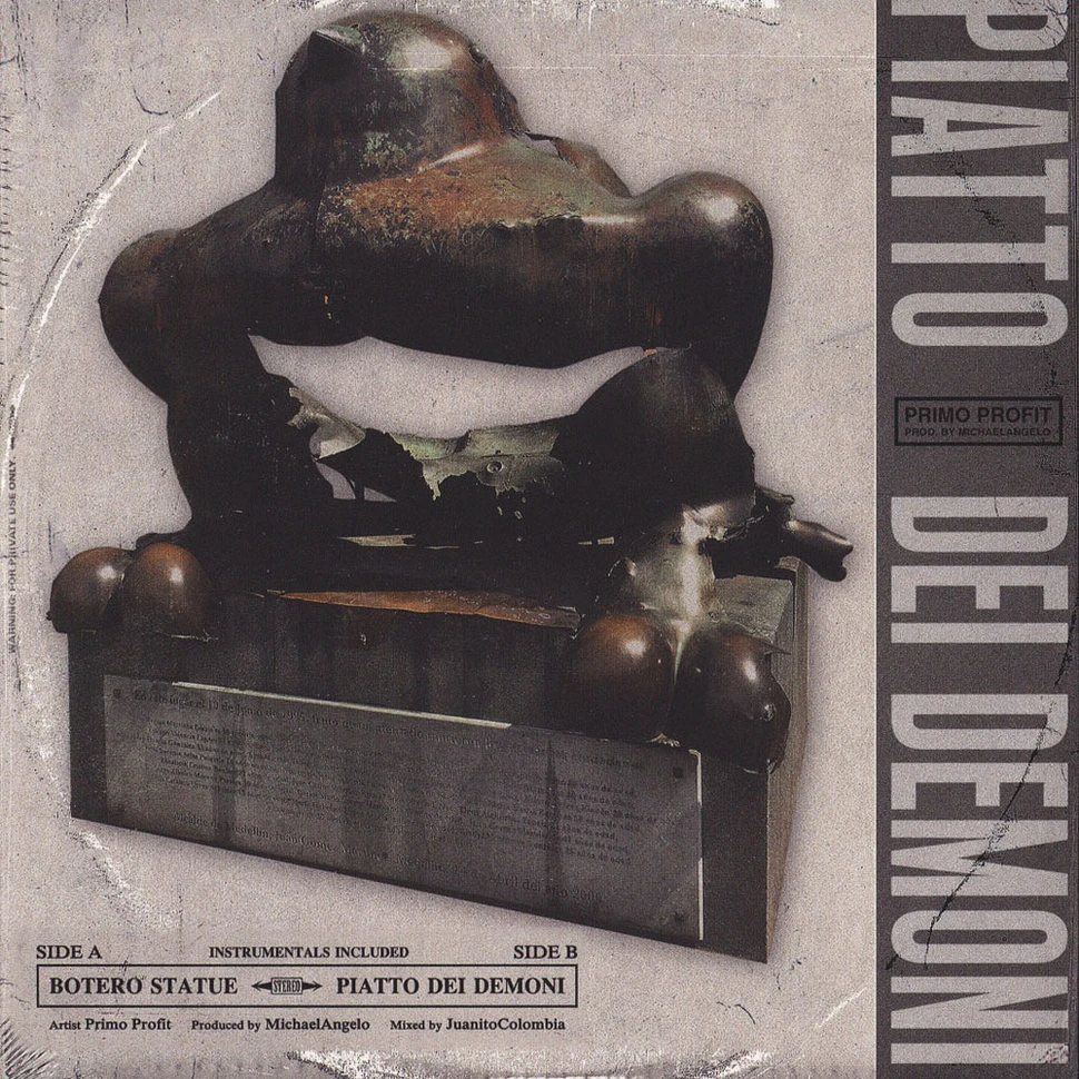 Michael Angelo & Primo Profit - Botero Statue / Piatto Dei Demoni Grey Vinyl Edition