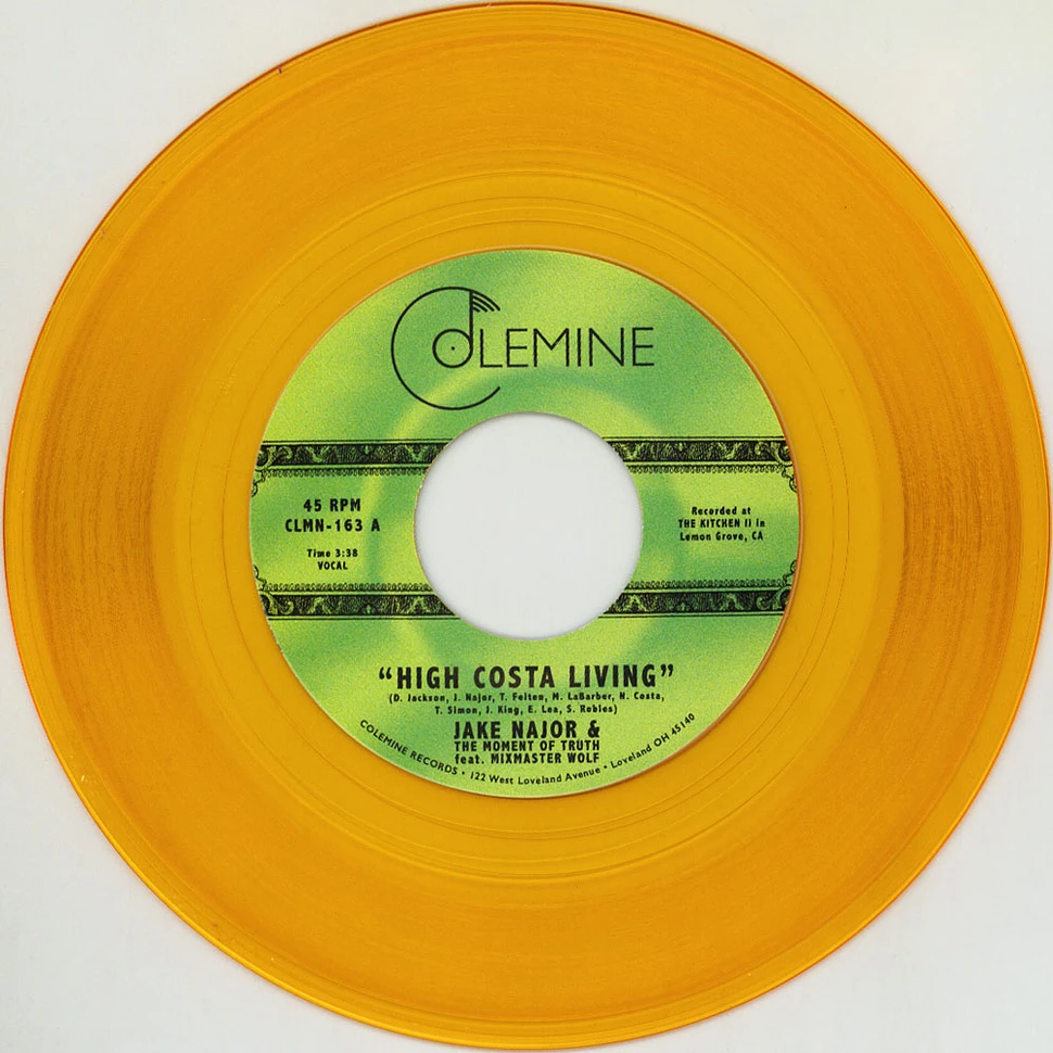 Jake Najor - High Costa Living Feat. Mixmaster Wolf Transparent Orange Vinyl Edition
