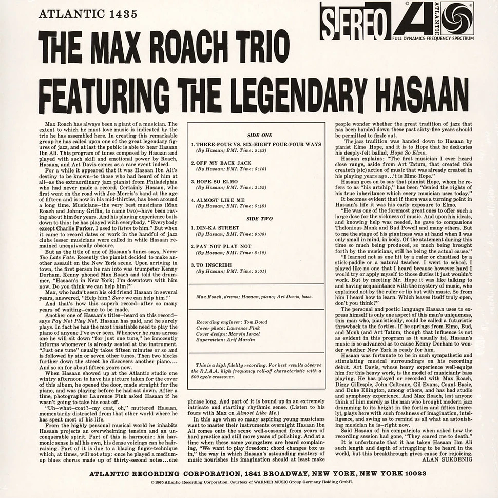 The Max Roach Trio - The Max Roach Trio Feat. The Legendary Hasaan