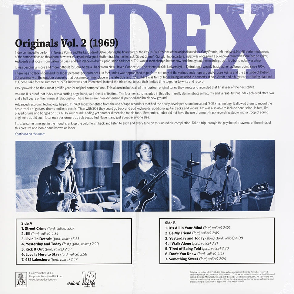 Index - Originals Volume 2 (1969)