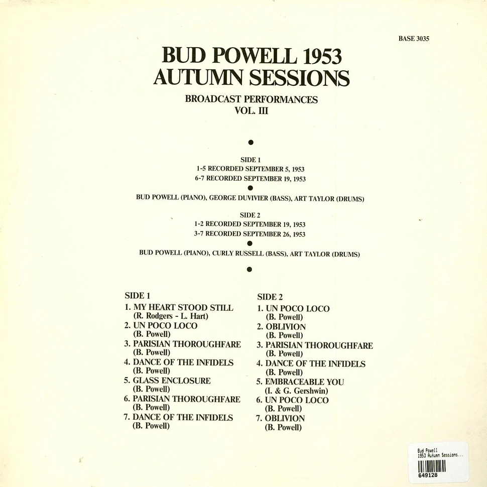 Bud Powell - 1953 Autumn Sessions - Broadcast Performances Vol. 3