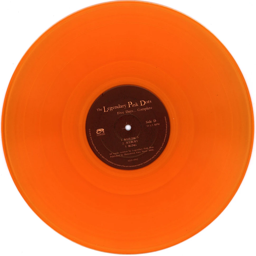 The Legendary Pink Dots - Five Days...Complete Orange Vinyl Edition