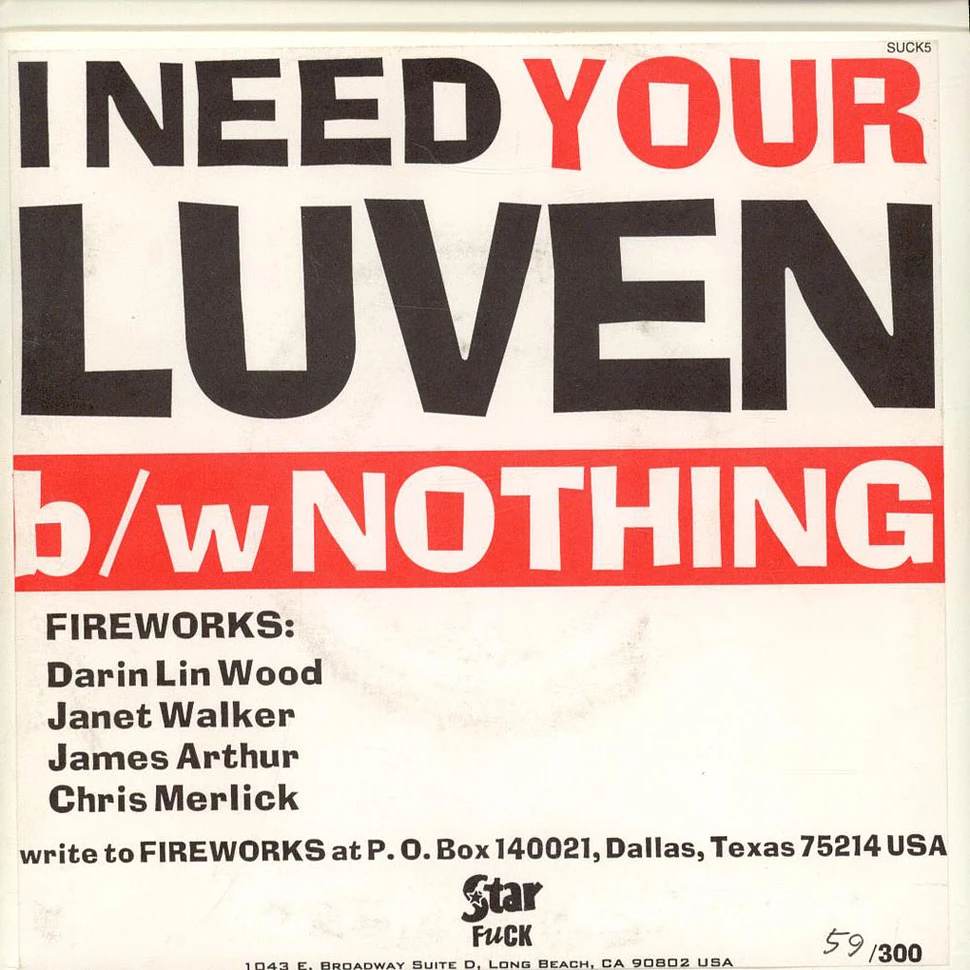 Fireworks - I Need Your Luven