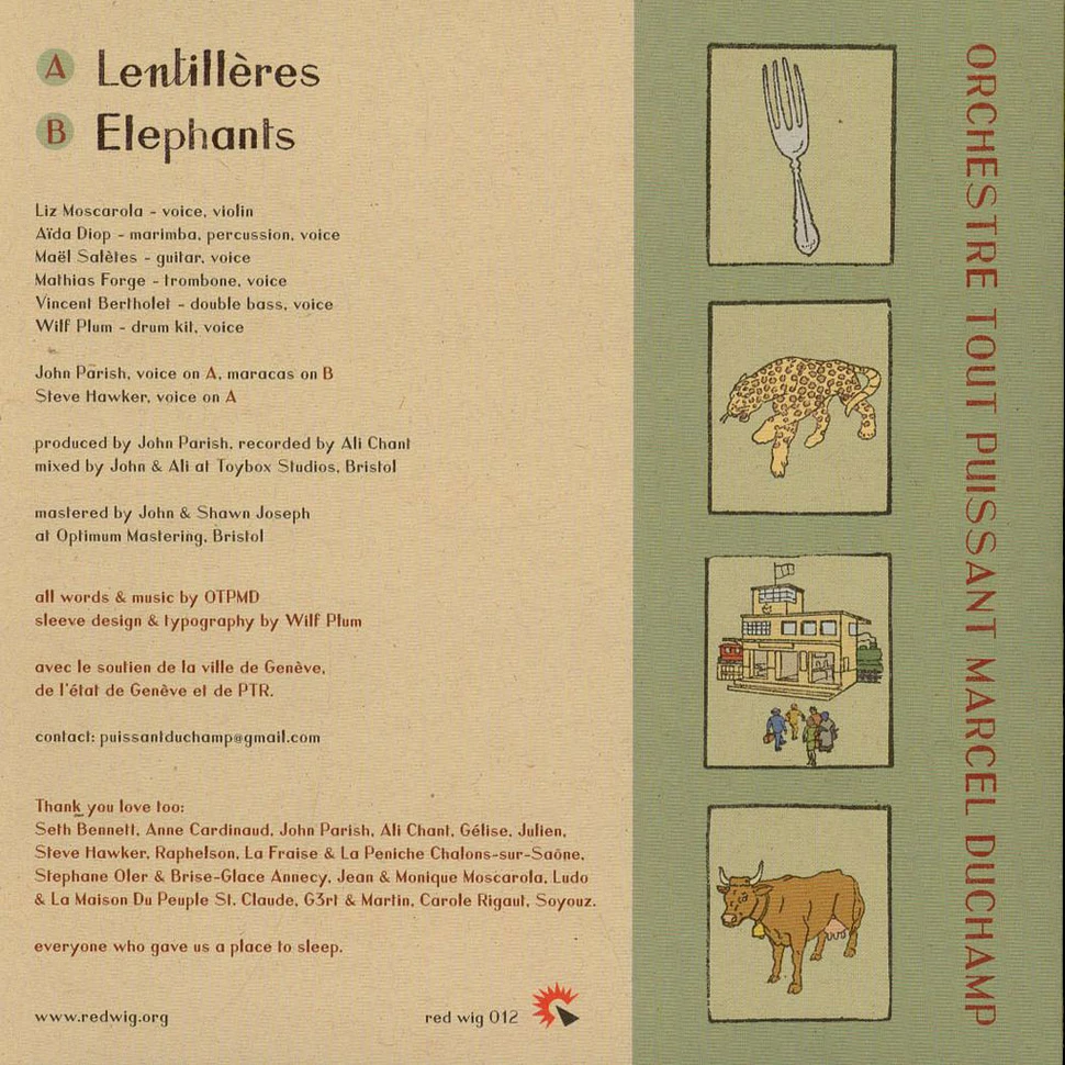 Orchestre Tout Puissant Marcel Duchamp - Lentillères / Elephants