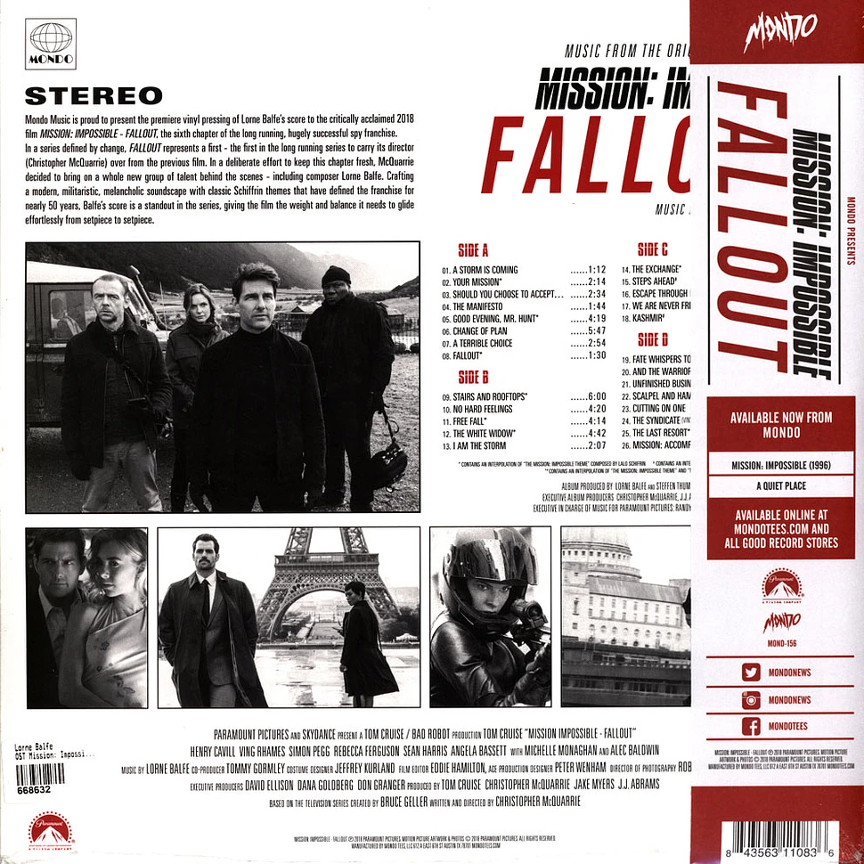 Lorne Balfe - OST Mission: Impossible - Fallout