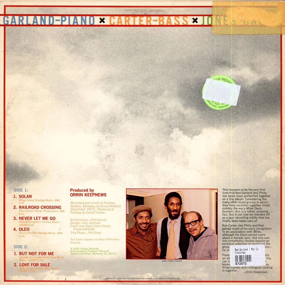 Red Garland / Ron Carter / "Philly" Joe Jones - Crossings