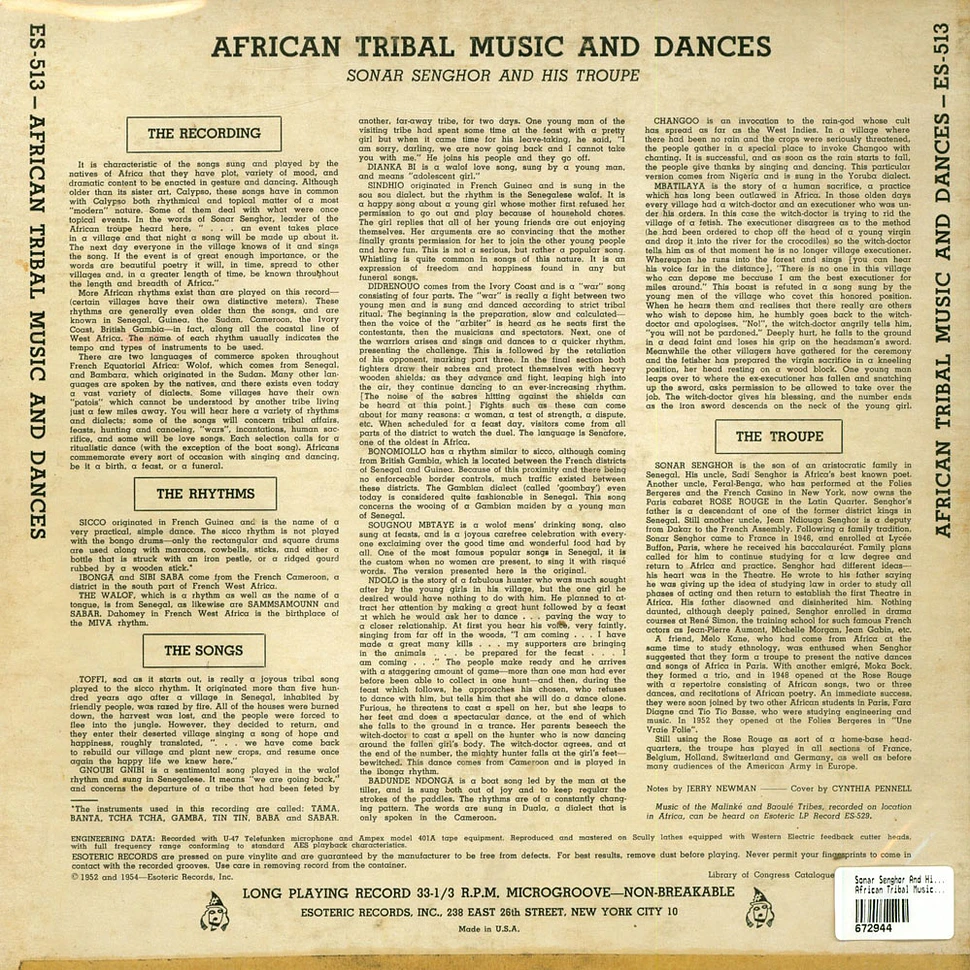 Sonar Senghor And His Rhythms - African Tribal Music And Dances