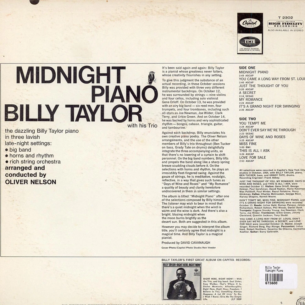 Billy Taylor - Midnight Piano